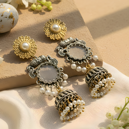 Antique Gold Jhumka Earrings