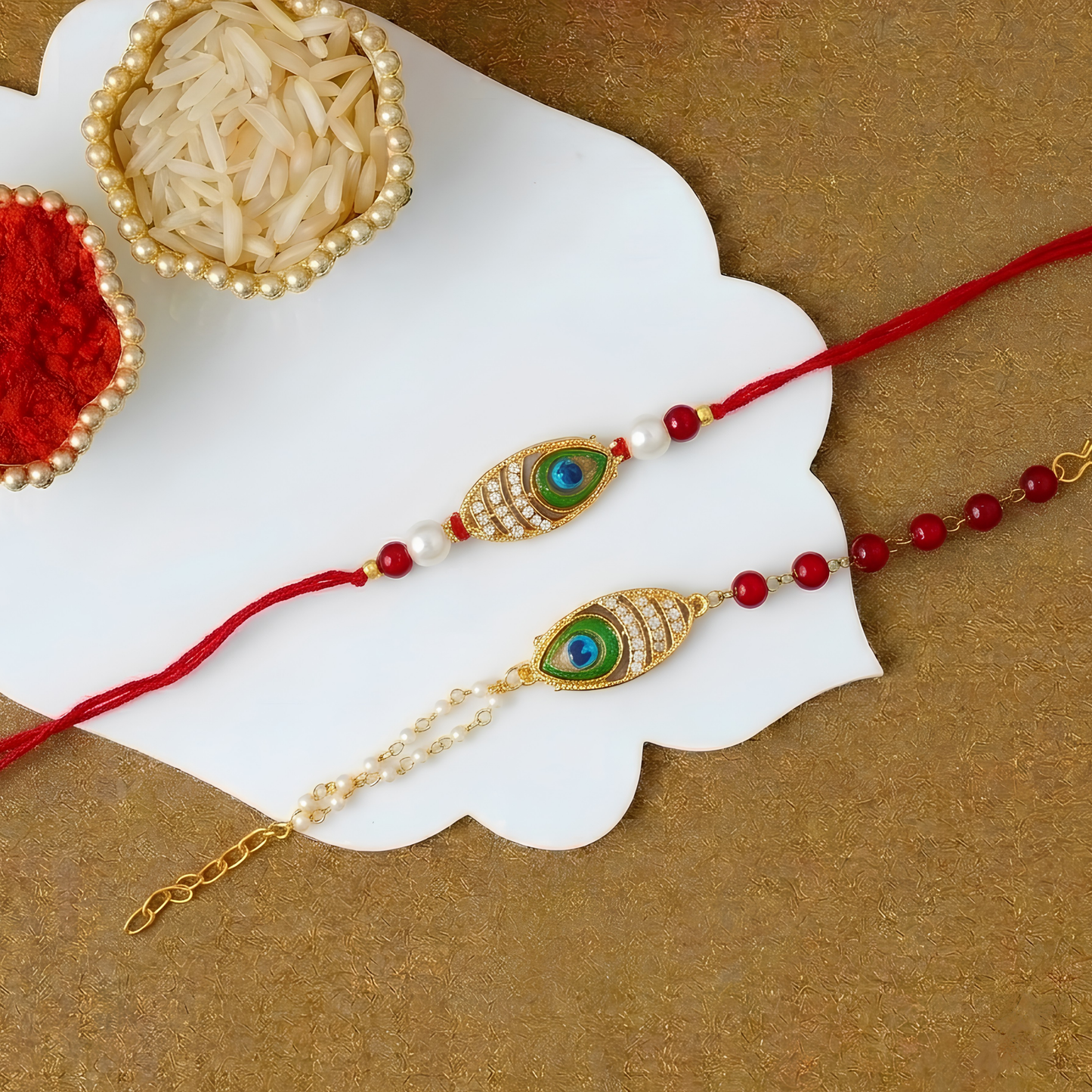 Morpankh Design Rakhi Combo Set