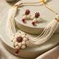 Rajwadi Pearl Choker Necklace Set