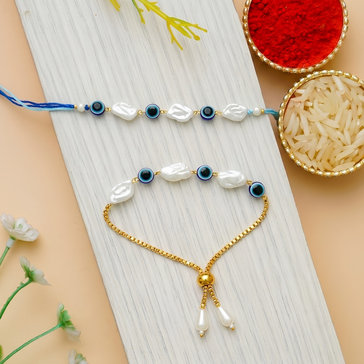 Evil Eye Rakhi Combo Set