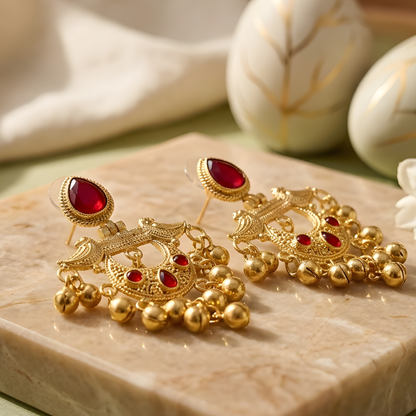 Chandbali Ghungroo Drop Earrings