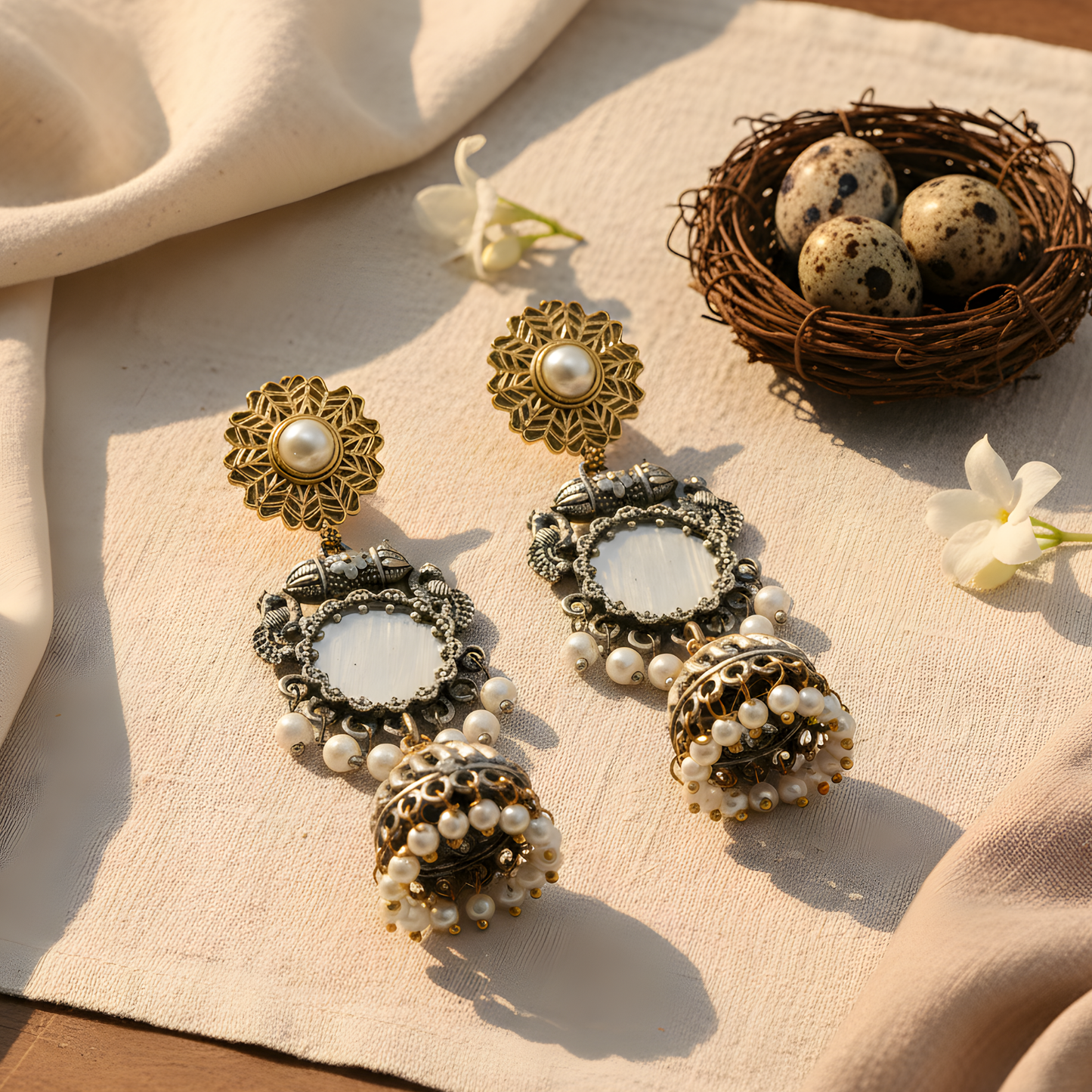 Antique Gold Jhumka Earrings