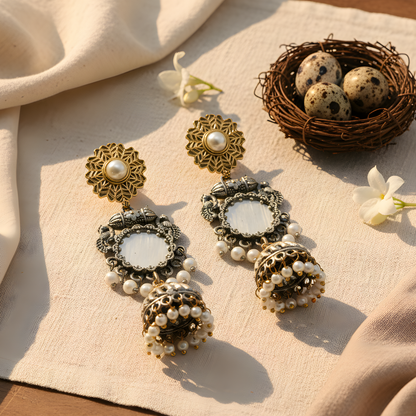 Antique Gold Jhumka Earrings