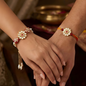 Kundan Rakhi Combo Set for Bhai & Bhabhi
