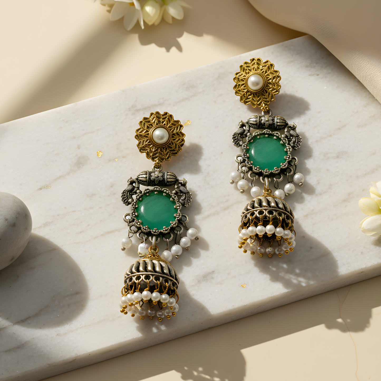 Antique Gold Jhumka Earrings