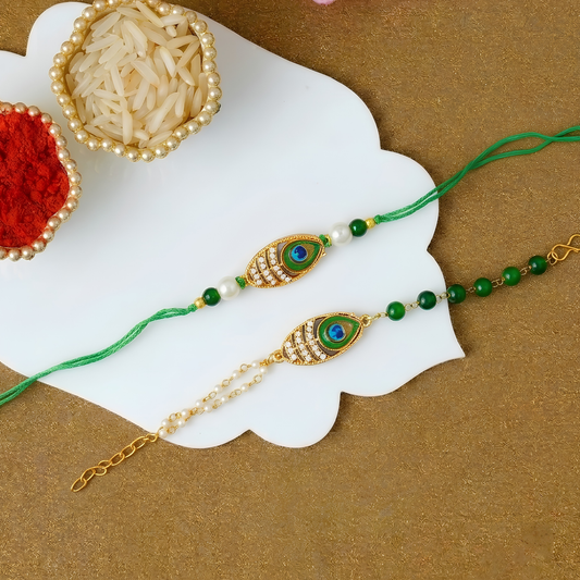 Morpankh Design Rakhi Combo Set
