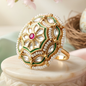 Royal Floral Kundan Statement Ring
