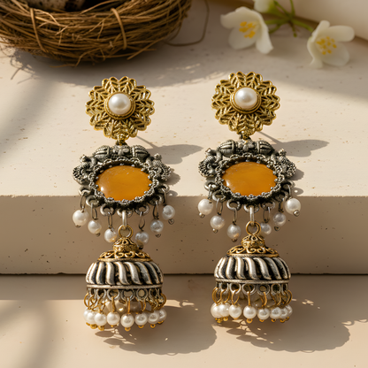 Antique Gold Jhumka Earrings