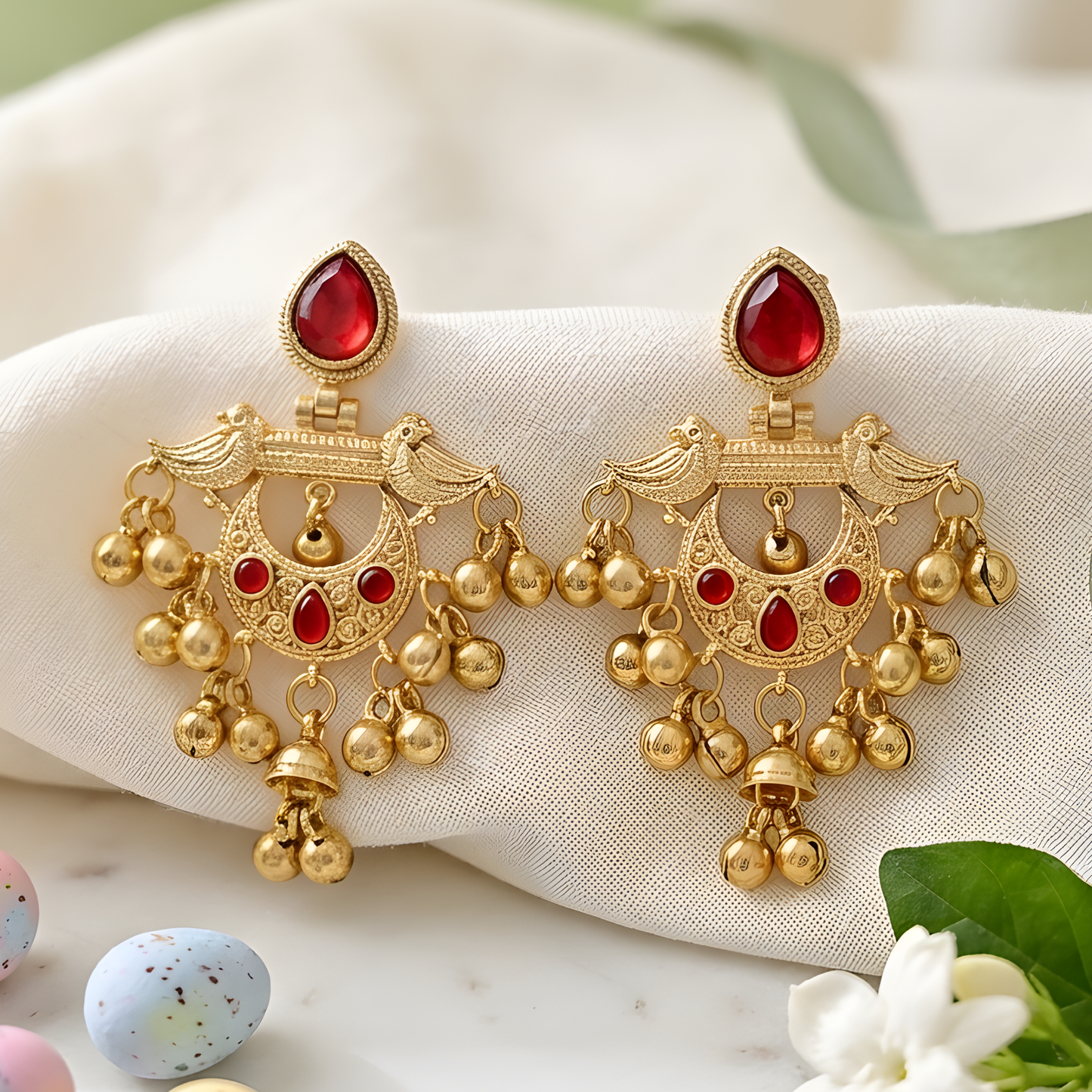 Chandbali Ghungroo Drop Earrings