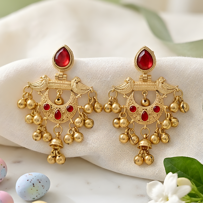 Chandbali Ghungroo Drop Earrings