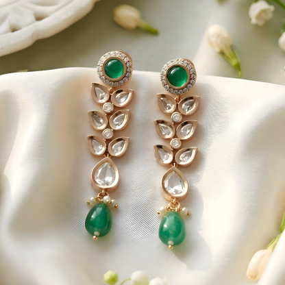 Green Emerald Bridal Jewelry Necklace Set