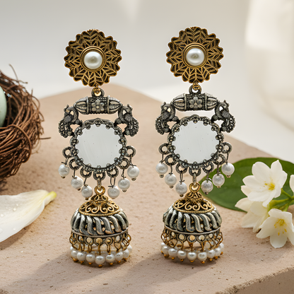 Antique Gold Jhumka Earrings