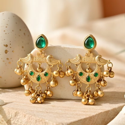 Chandbali Ghungroo Drop Earrings