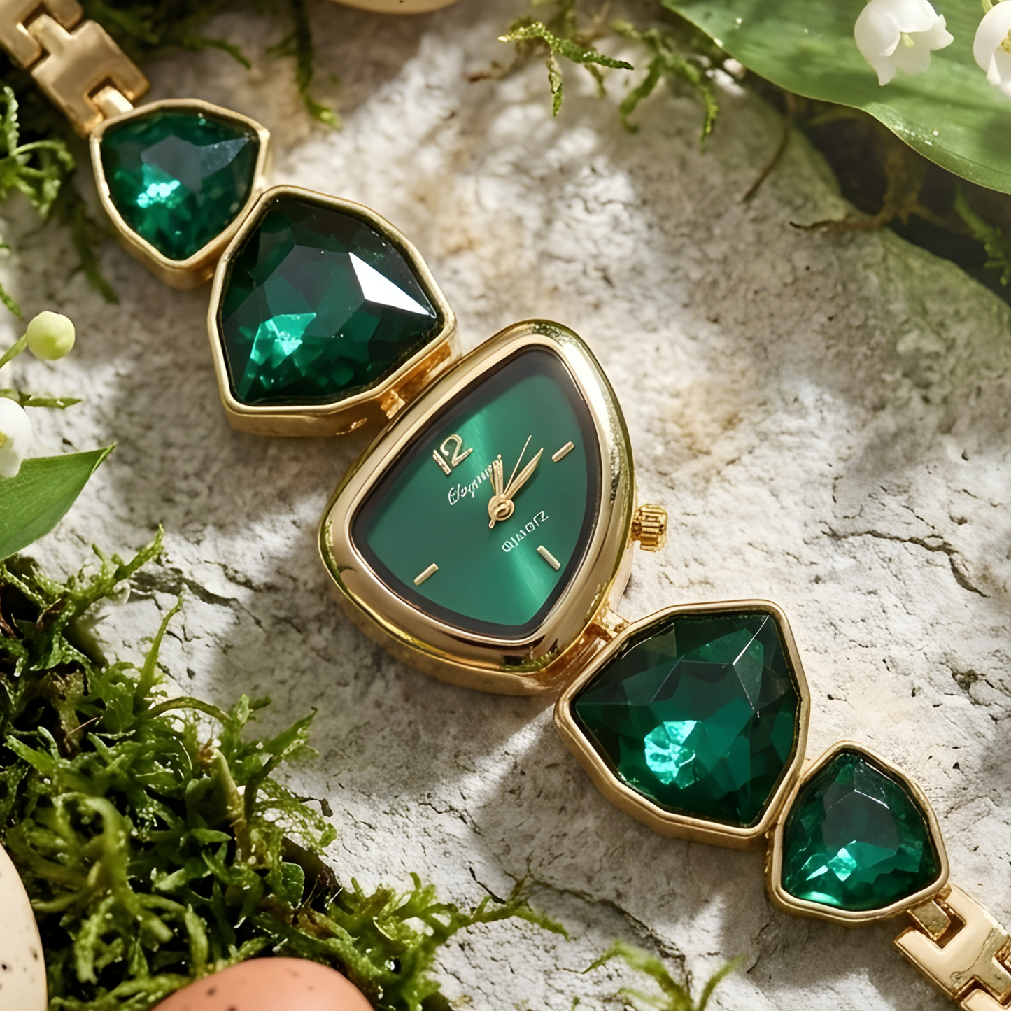 Gold Toned Crystal Bracelet Watch