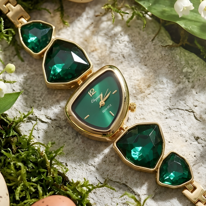 Gold Toned Crystal Bracelet Watch