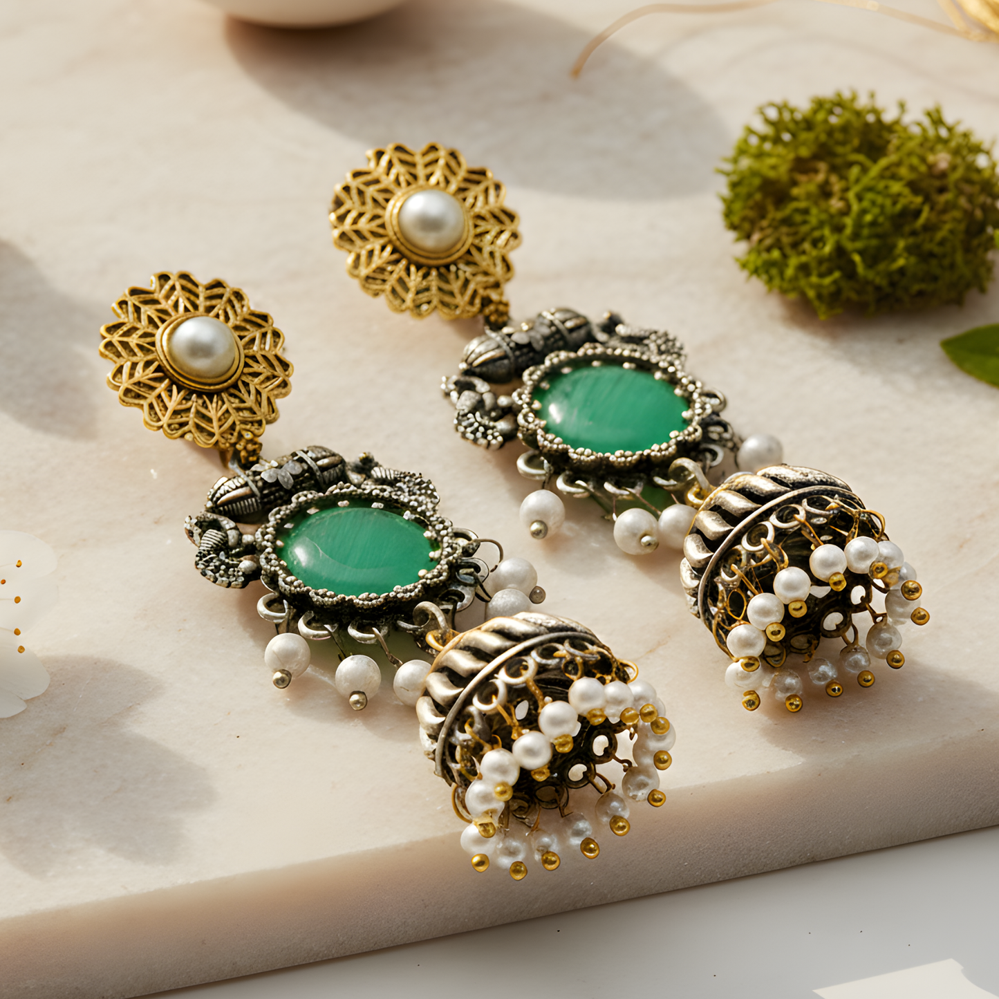 Antique Gold Jhumka Earrings