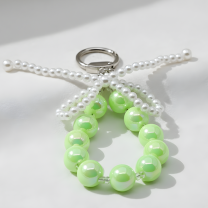Pearl & Neon Green Beaded Charm