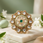Kundan Polki Flower Adjustable Ring