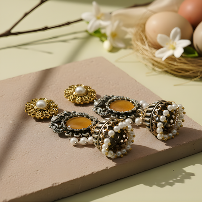 Antique Gold Jhumka Earrings