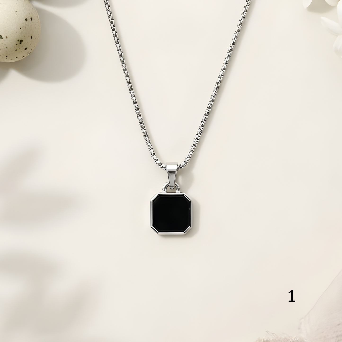 Black Onyx Pendant Necklace For Men
