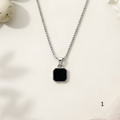 Black Onyx Pendant Necklace For Men