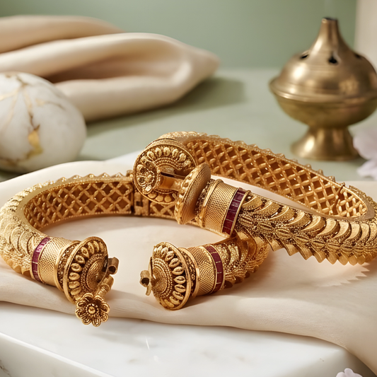 Floral Temple Kada Bangles