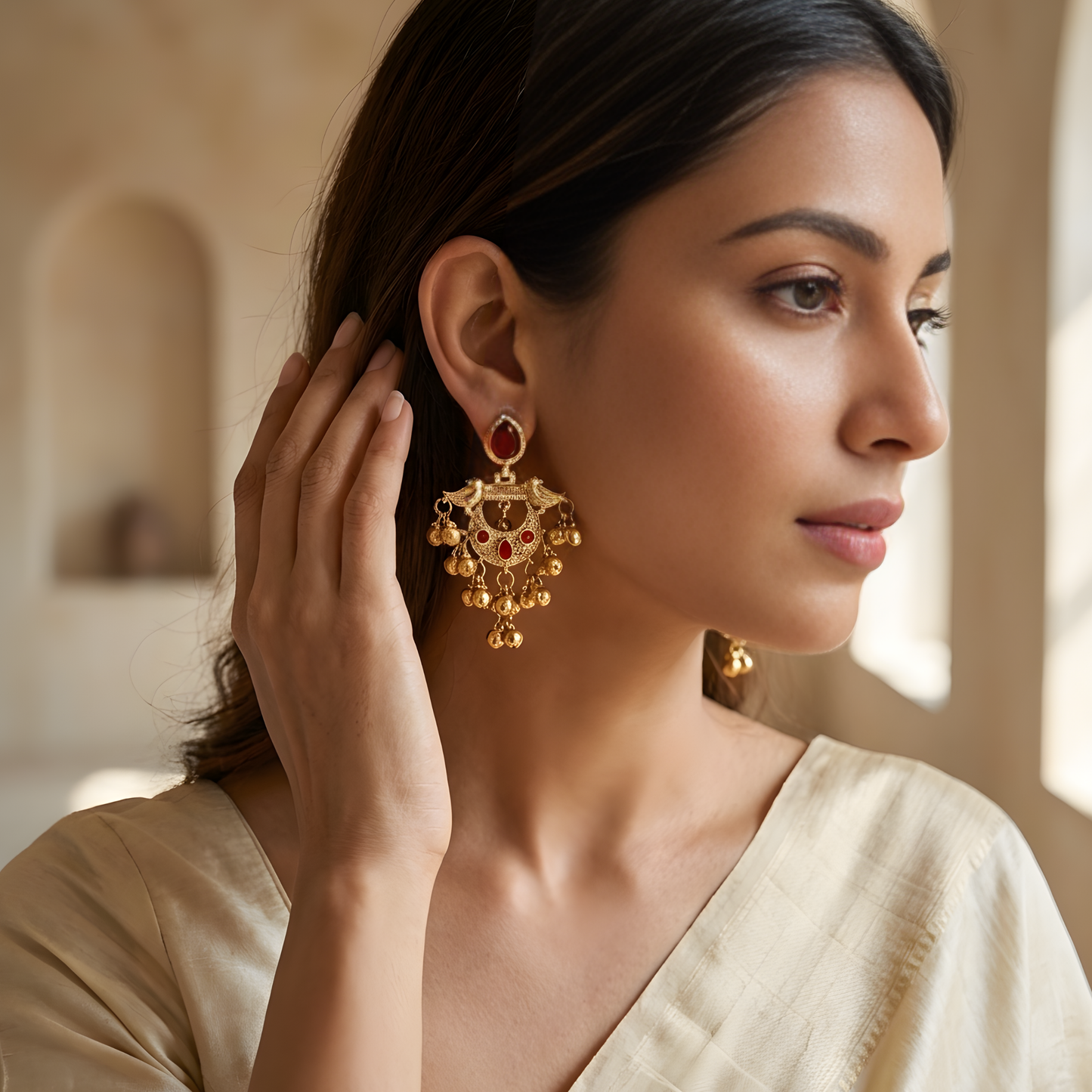 Chandbali Ghungroo Drop Earrings
