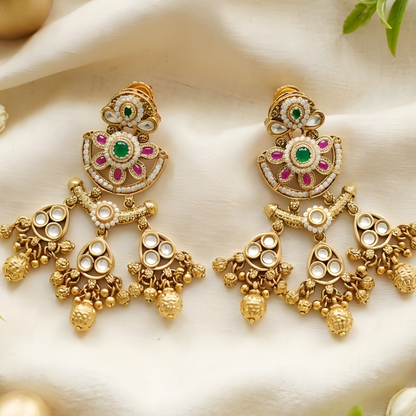 Handcrafted Pendant Long Necklace Set with Earrings