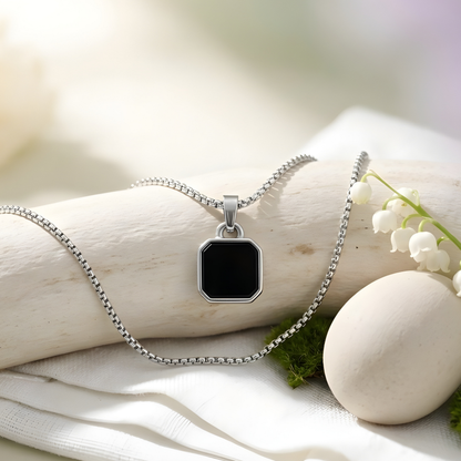 Black Onyx Pendant Necklace For Men