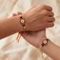 Red Floral Polki Rakhi Set For Bhaiya Bhabhi
