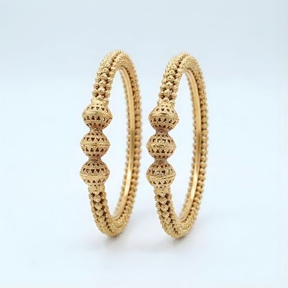 Gold-Tone Filigree Bangles Set