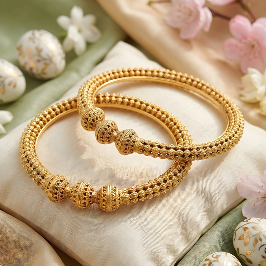 Gold-Tone Filigree Bangles Set