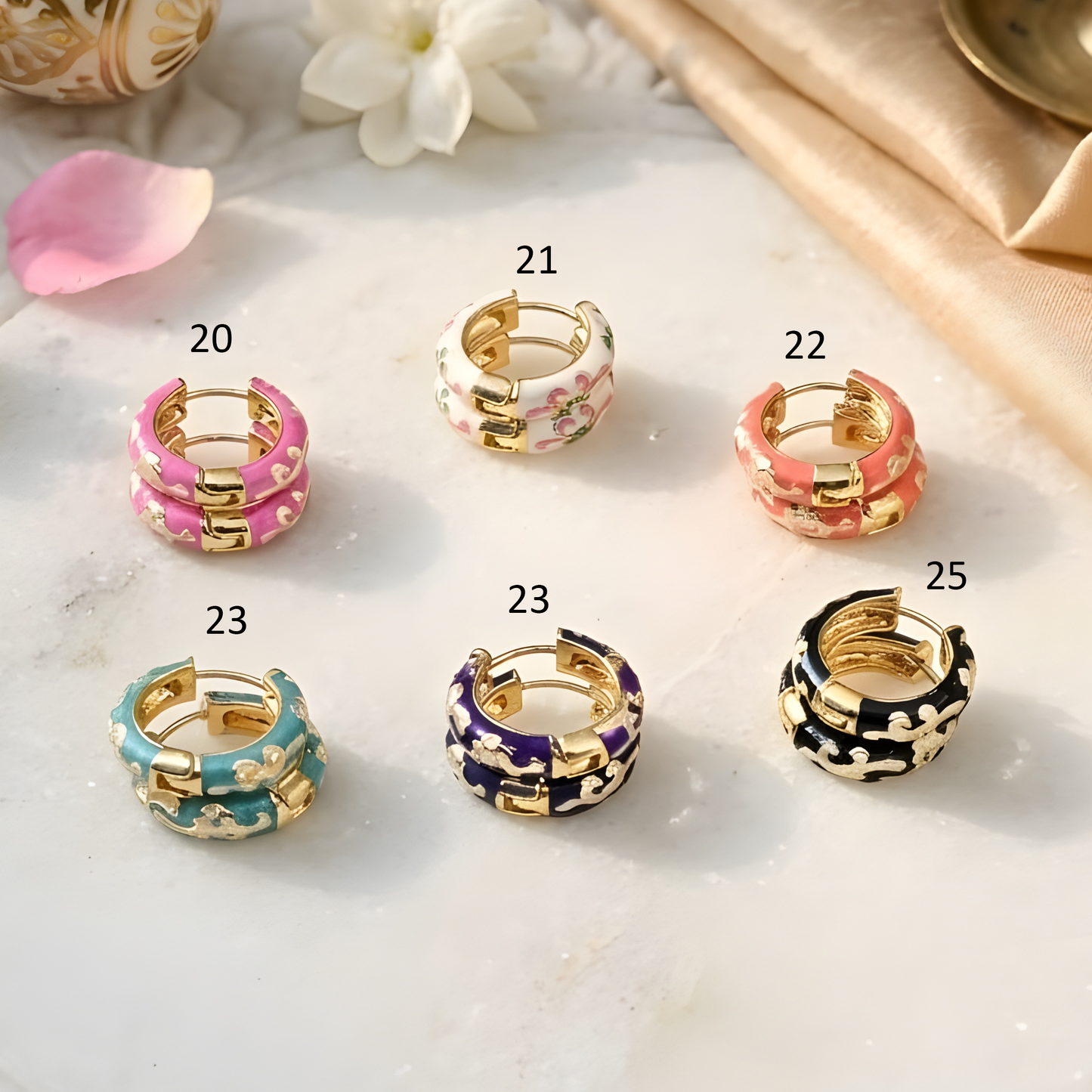 Colorful Enamel Hoop Earrings for Women