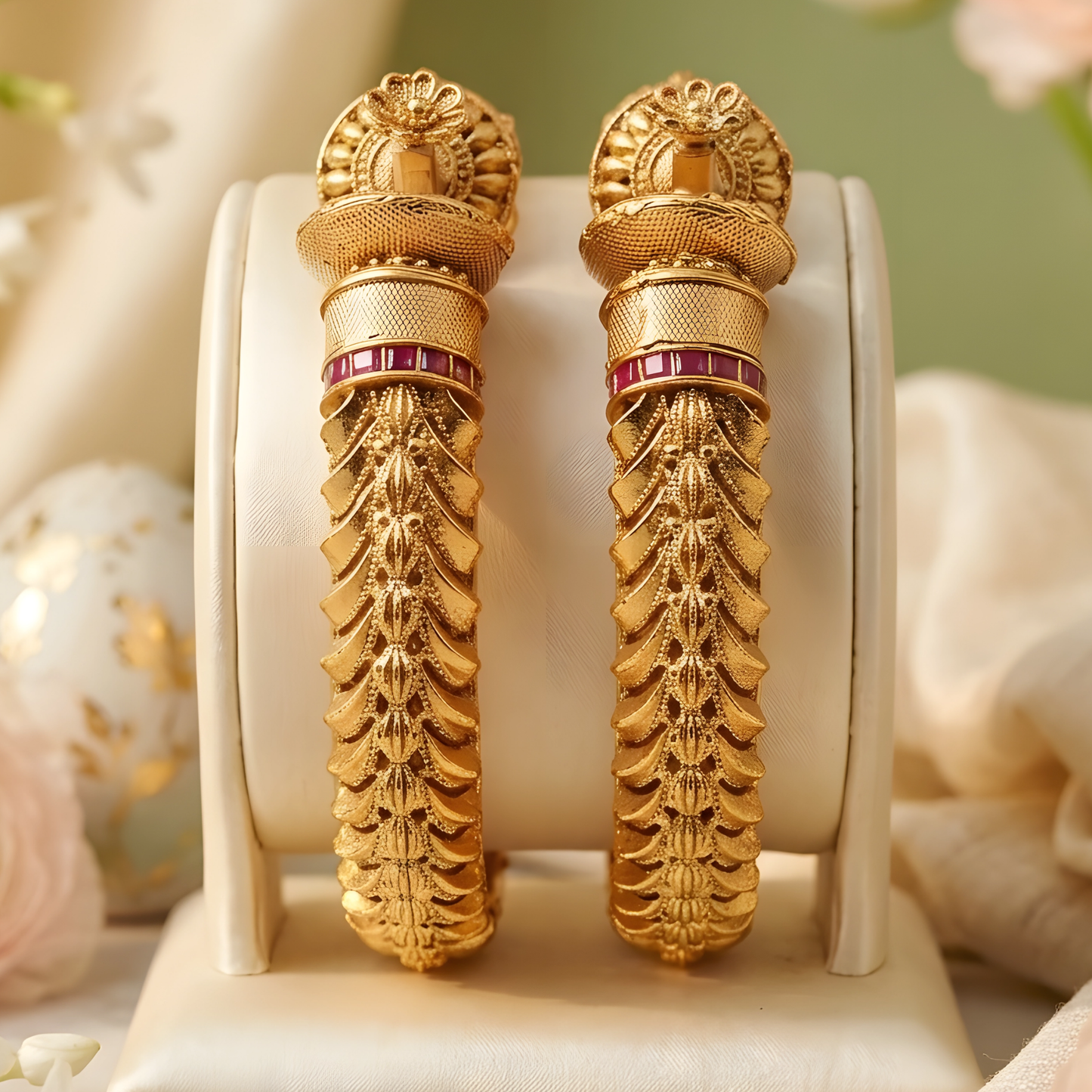 Floral Temple Kada Bangles