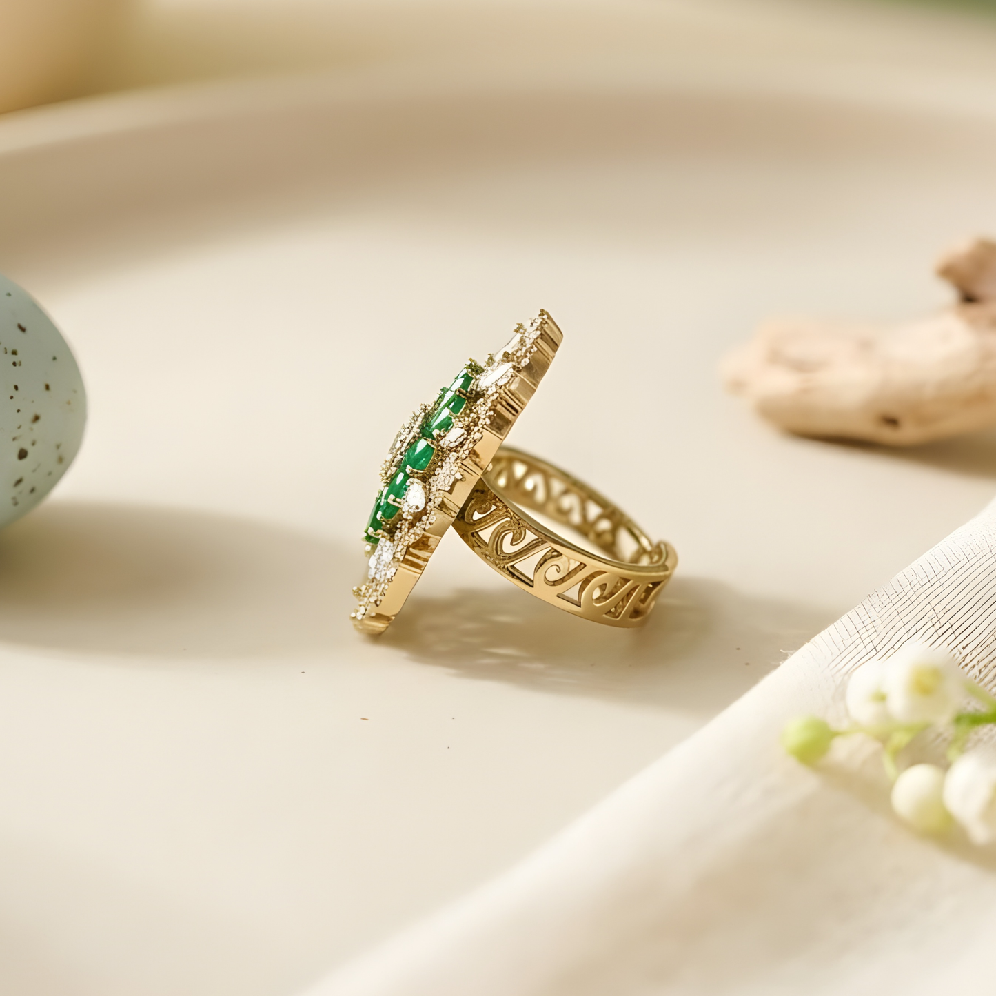 Flower Halo Engagement Ring
