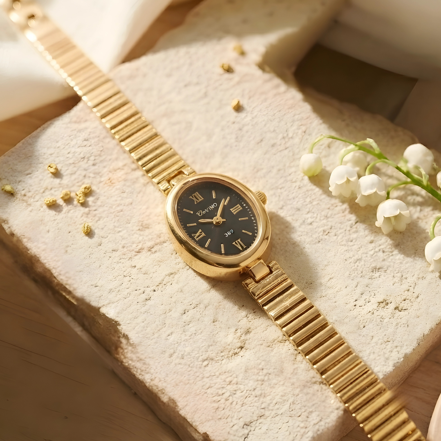Vintage Style Gold-Tone Watch for Women