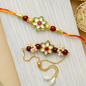 Green Meenakari Rakhi with Lumba Set
