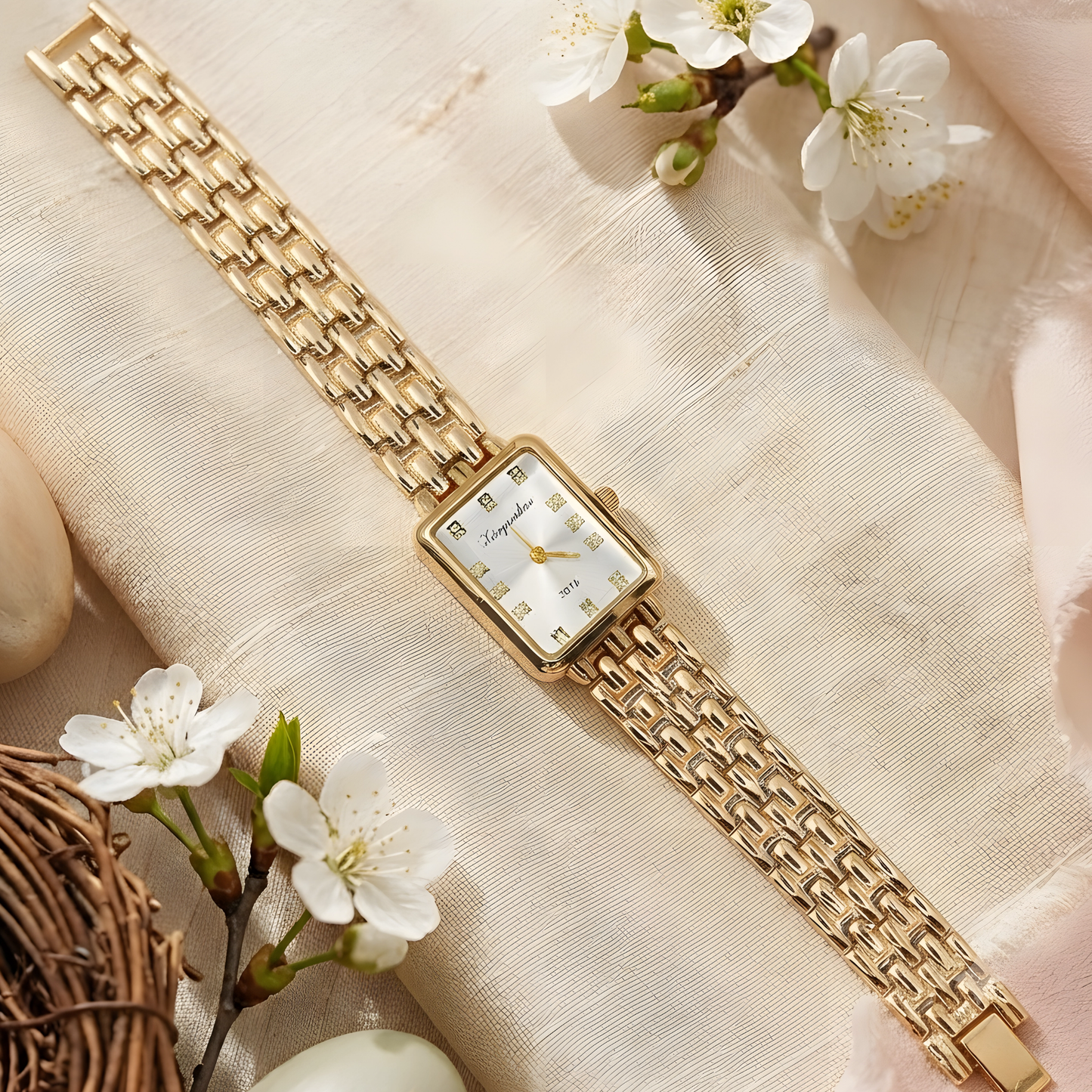 Elegant Gold-Tone Wrist Watch for Women