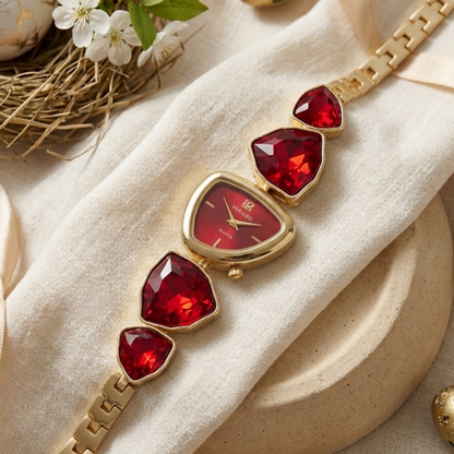Gold Toned Crystal Bracelet Watch