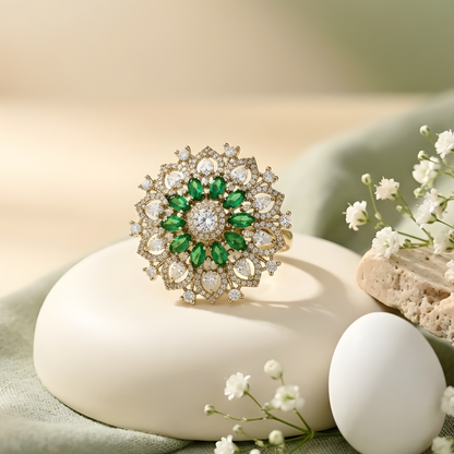 Flower Halo Engagement Ring