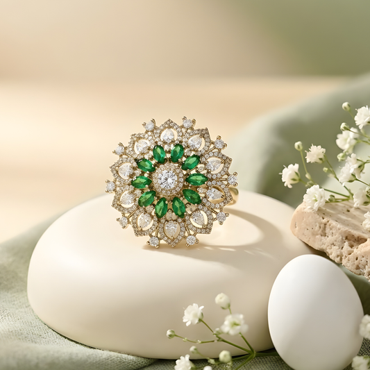 Flower Halo Engagement Ring