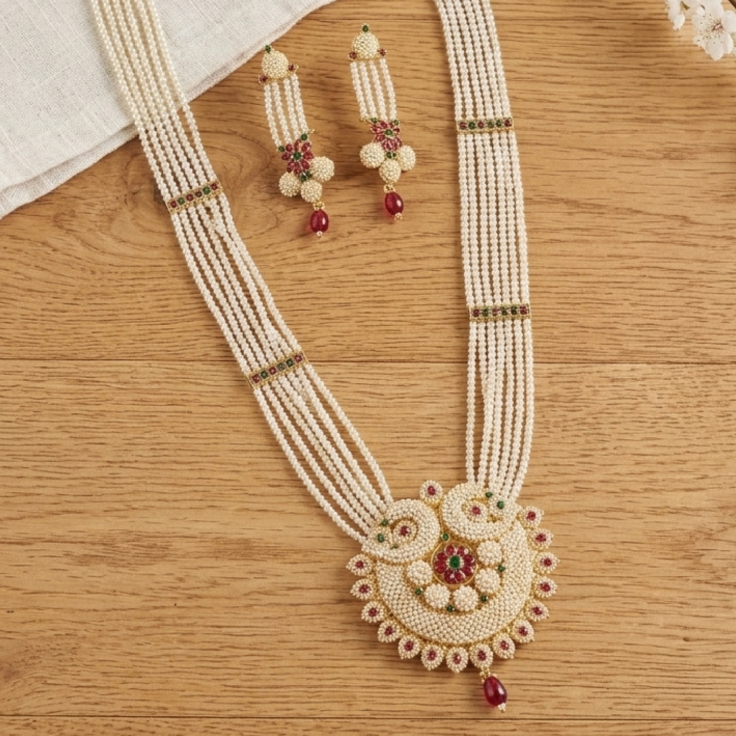 Rani Haar Necklace with Peacock Pendant
