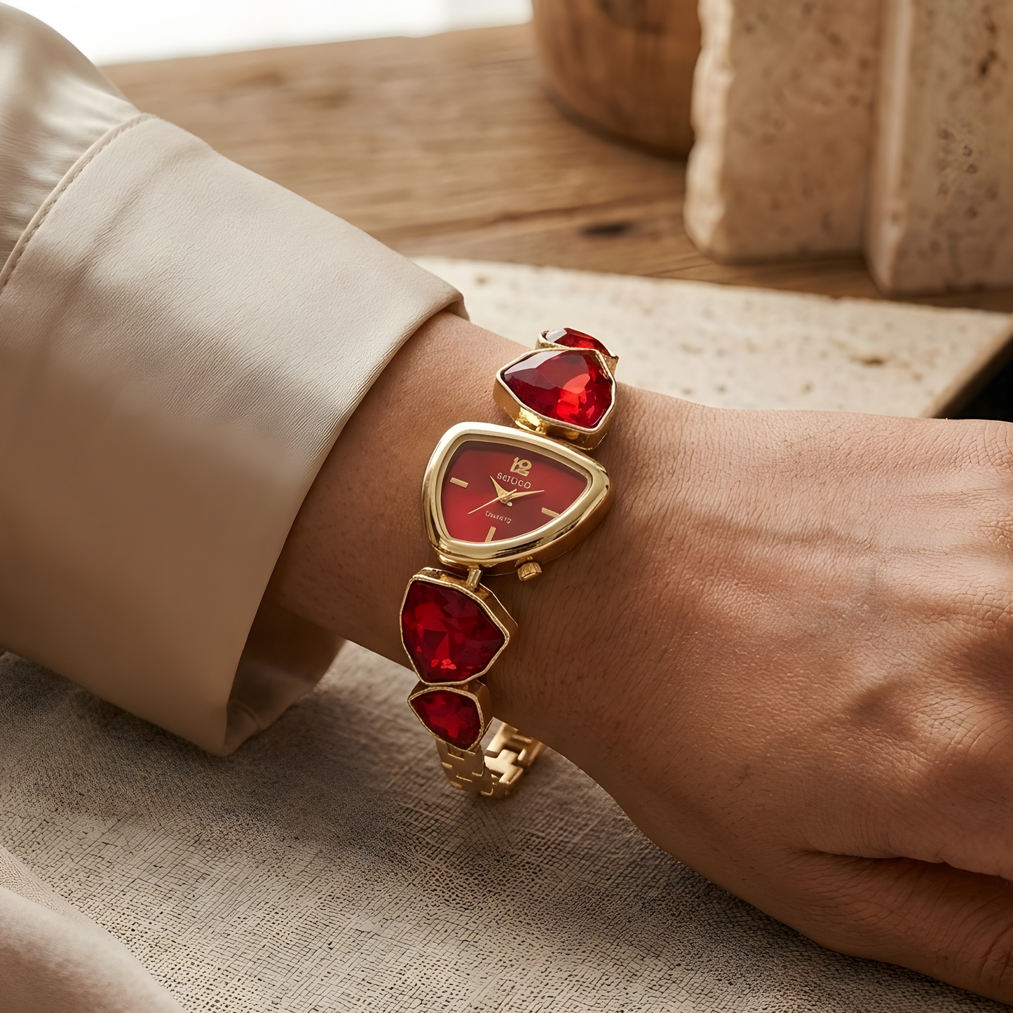 Gold Toned Crystal Bracelet Watch