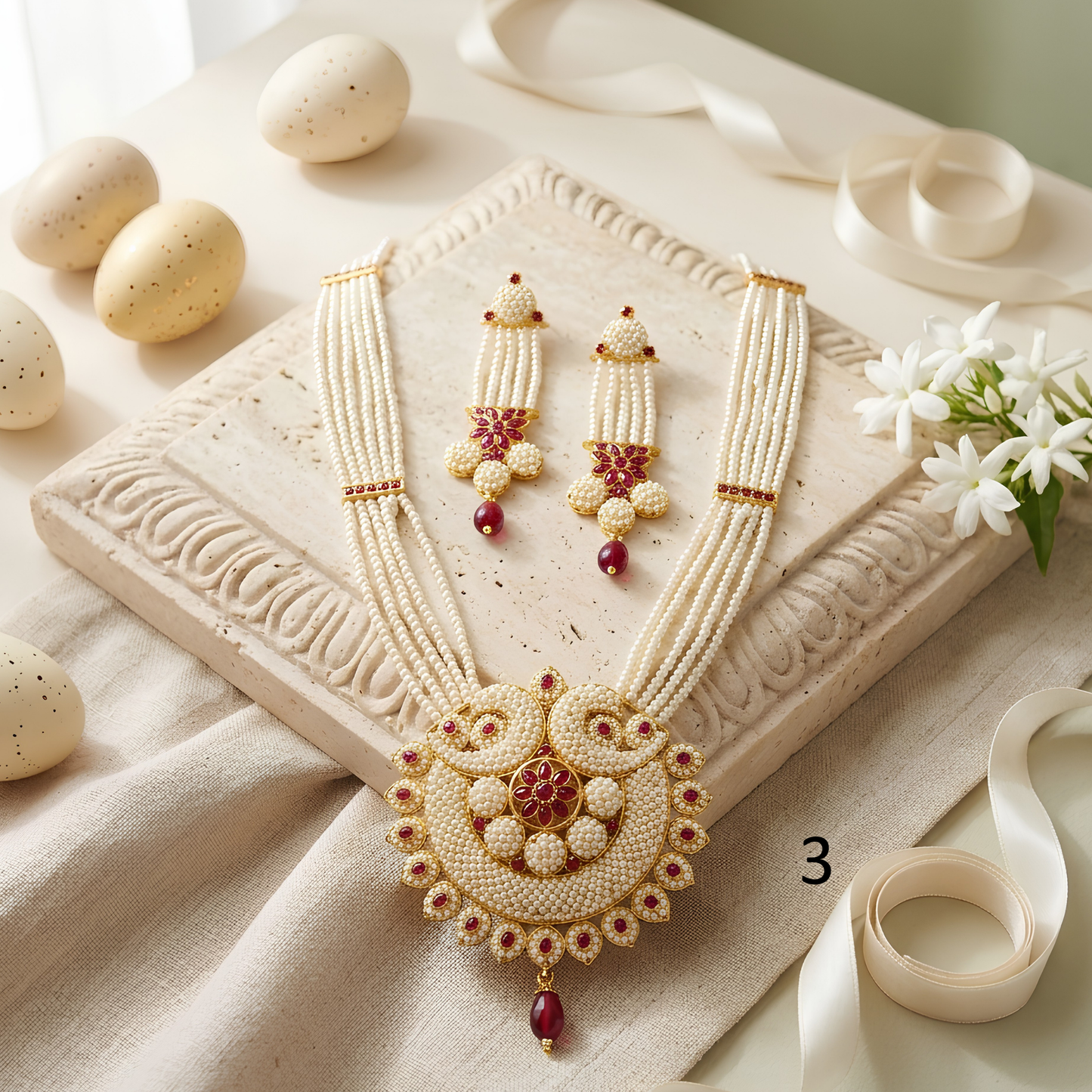 Rani Haar Necklace with Peacock Pendant