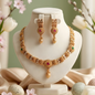 Gold-Plated Floral Necklace Set With Earrings