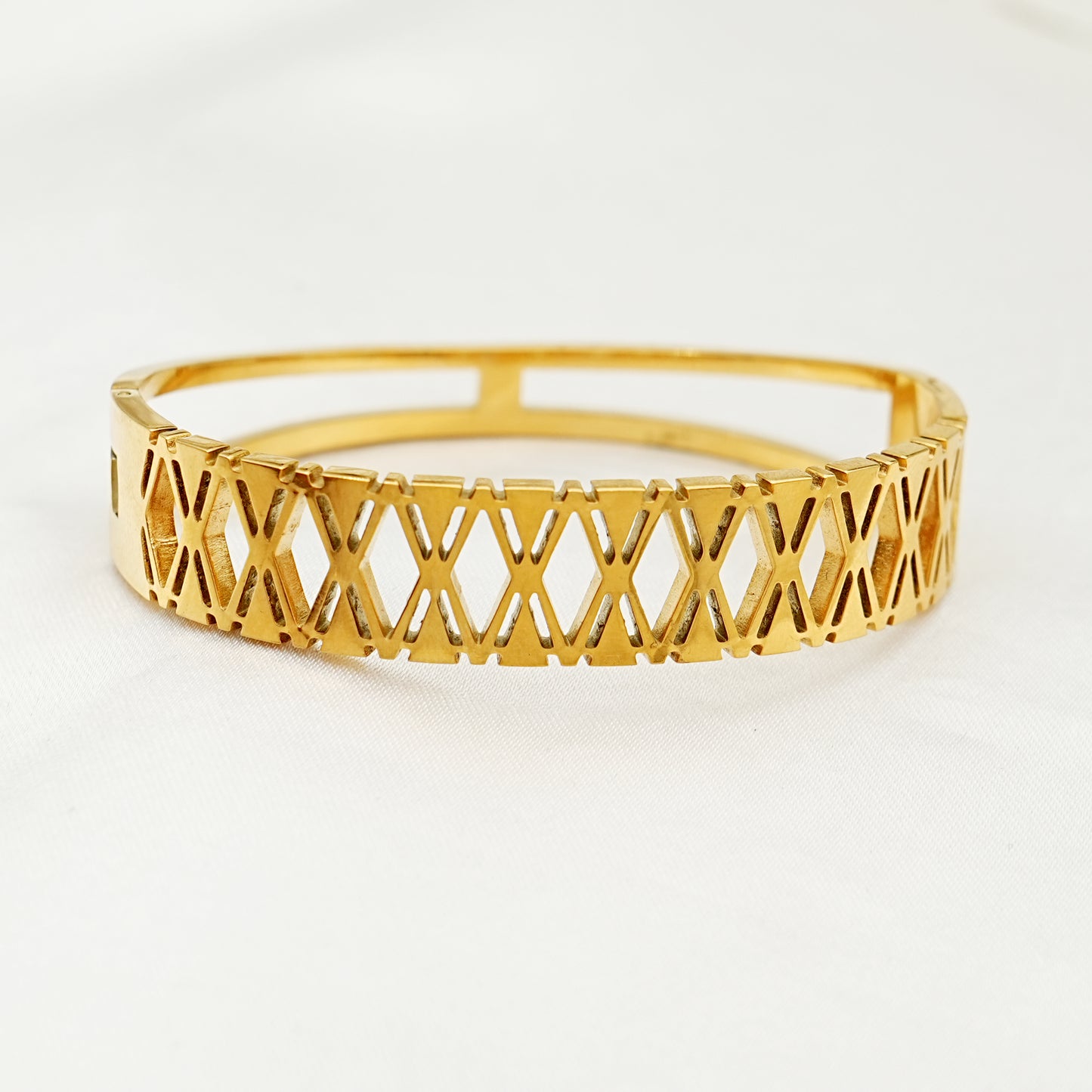 Geometric Cutout Gold Plated Bracelet