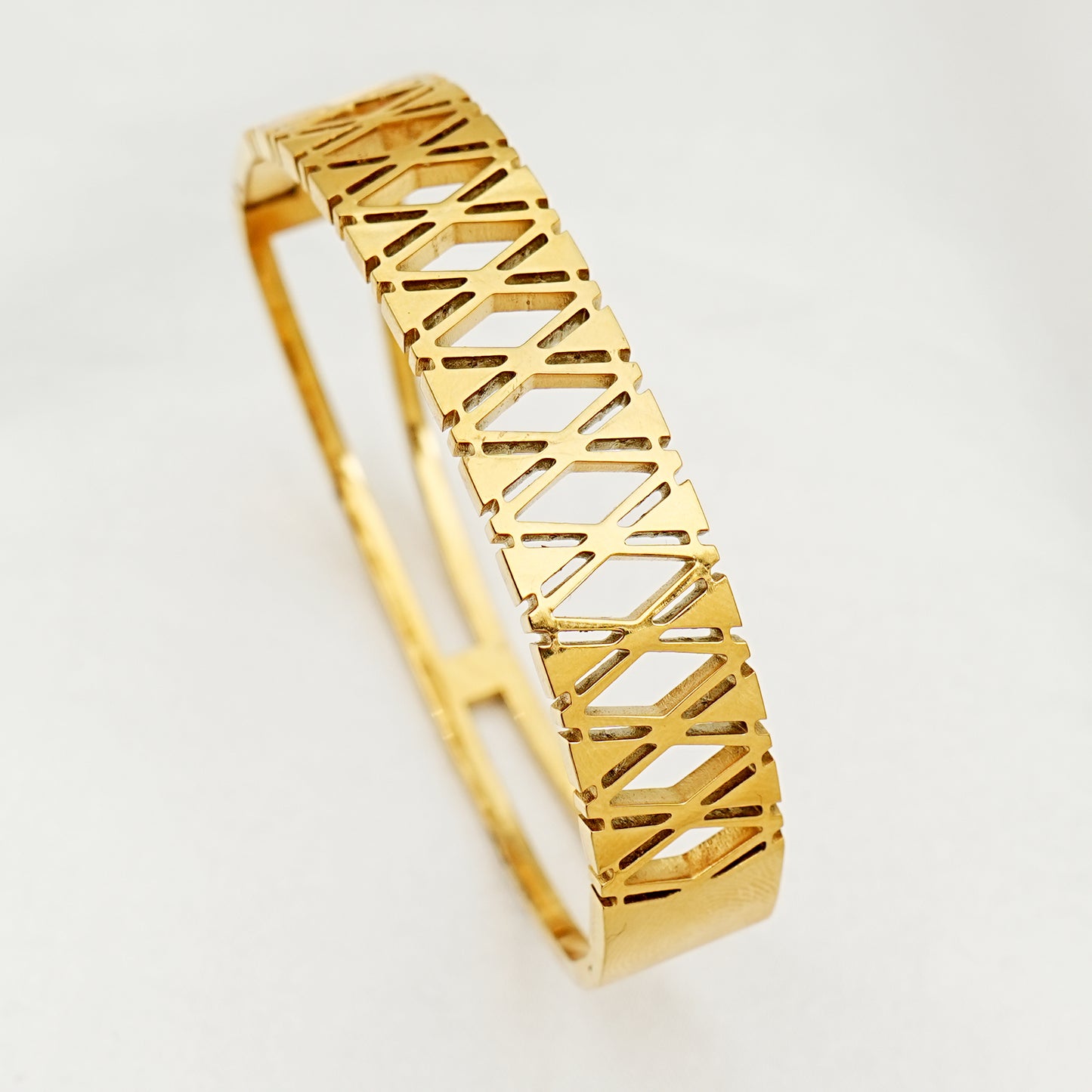 Geometric Cutout Gold Plated Bracelet