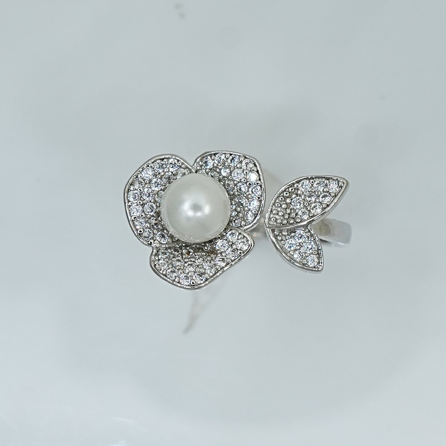 Silver Plated Open Flower Ring