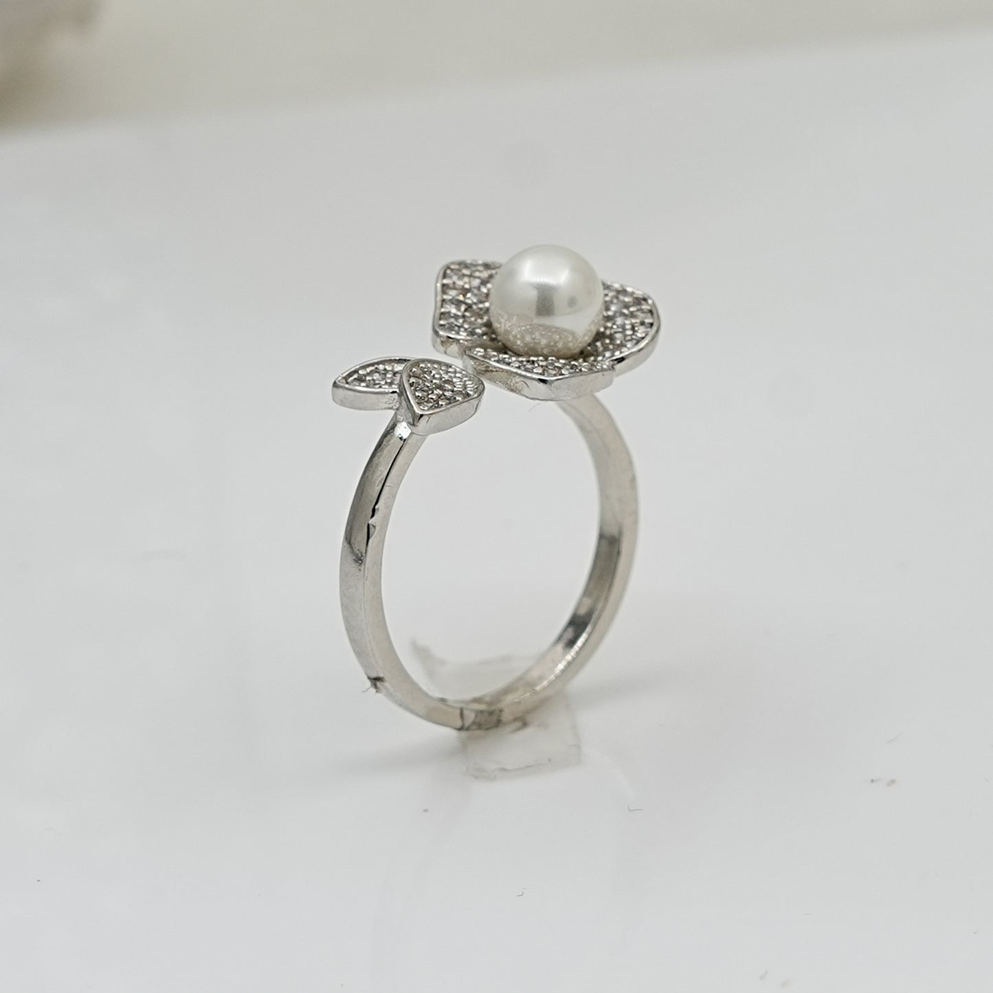 Silver Plated Open Flower Ring