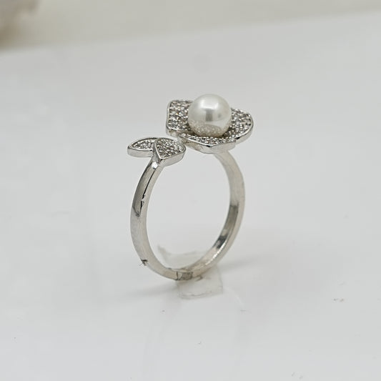 Silver Plated Open Flower Ring